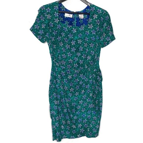 Liz Claiborne Dresses & Skirts - vintage Liz Claiborne Silk Starfish Faux Wrap